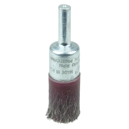 Weiler 1/2" Polyflex Encapsulated End Brush, .0104" Steel Fill, 1/4" Stem 35340